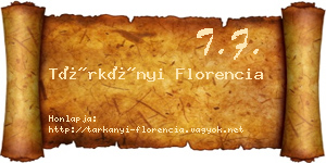 Tárkányi Florencia névjegykártya
